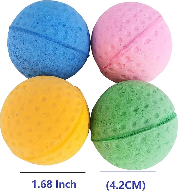 Cat Golf Balls for Indoor Cats Toy Ball Kitten Toys Interactive Cat Ball Sponge Foam Sponge Soccer Balls (Yellow)-Mewly Pet