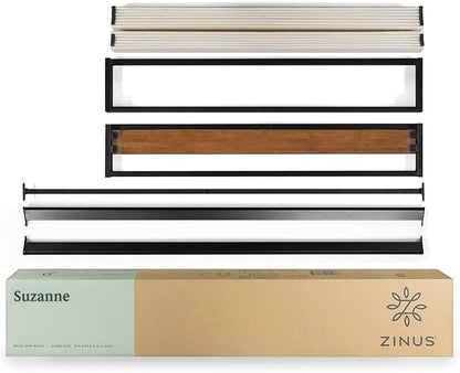 ZINUS GOOD DESIGN Award Winner Suzanne 10 Inch Bamboo and Metal Platforma Bed Frame, No Box Spring Needed, Wood Slat Support, Chestnut Brown, Queen