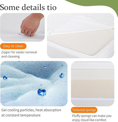 BestMassage | 12 Inch Queen Mattress | Gel Memory Foam | Medium Firm Feel | White | Bed in a Box, CertiPUR-US Certified | Pressure Relief, Cooling Ventilated Foam | Breathable Knit Cover