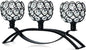 Crystal Tealight Candle Holder Centerpiece Home Decorative Candlestick Holder Elegant Table Centerpiece Home Decor Wedding Party Anniversary (Black, 3 Arm)