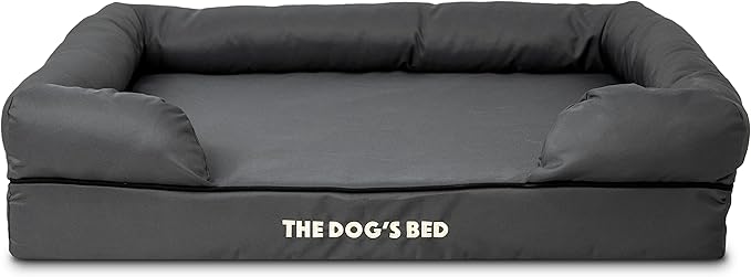 The Dog’s Bed Large Grey with Black Trim 36x27, Waterproof, Veterinary Grade Memory Foam, Pain Relief: Arthritis, Hip & Elbow Dysplasia, Post Surgery, Supportive, Washable Cover, Veterinary-Approved-Mewly Pet