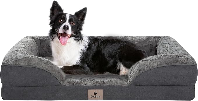 Orthopedic Dog Bed for Large Dogs - Big Washable Dog Sofa Beds Large, Supportive Foam Pet Couch Bed with Removable Washable Cover, Waterproof Lining and Nonskid Bottom-Mewly Pet