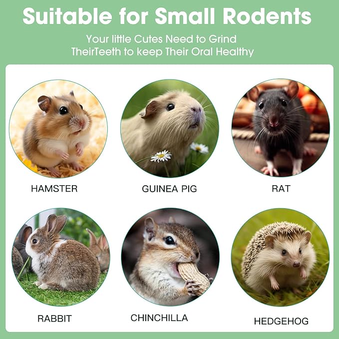 WDEFUN 3 PCS Bunny Chew Toys, Natural Hanging Rabbit Chew Toy Treats for Guinea Pigs Hamsters Gerbils Chinchilla and Other Small Pets for Teeth Grinding-Mewly Pet