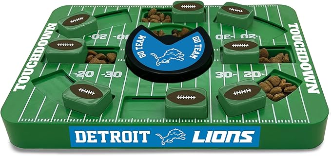 Pets First NFL Detroit Lions Large Puzzle Toy, Dog Puzzle Treat Toy, New Large Size, Interactive Dog Treat Toy, Dog Slow Feeding Toy-Mewly Pet