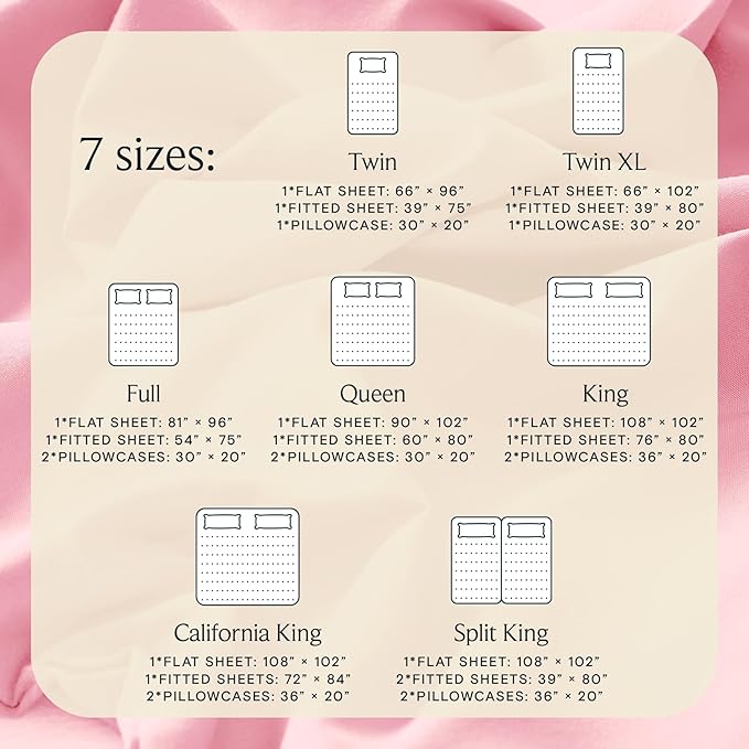 LuxClub 4 PC Sheet Set Bed Sheets Deep Pockets 16" Eco Friendly Wrinkle Free Cooling Machine Washable Hotel Bedding Silky Soft - Baby Pink Full