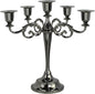 Metal Candelabra 5-Candle 10.1 Inch Tall Candle Holder Stick for Home Wedding Event and Party Festival,Black