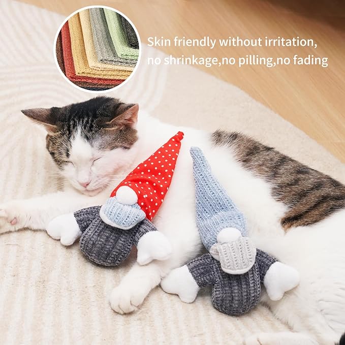Catnip Toys for Indoor Cats, Paper Sounds 3PCS Plush Rope Cat Chew Toys, Bite Resistant Teething Interactive Catnip Filled Kitten Toy Soft Pet Toy-Mewly Pet