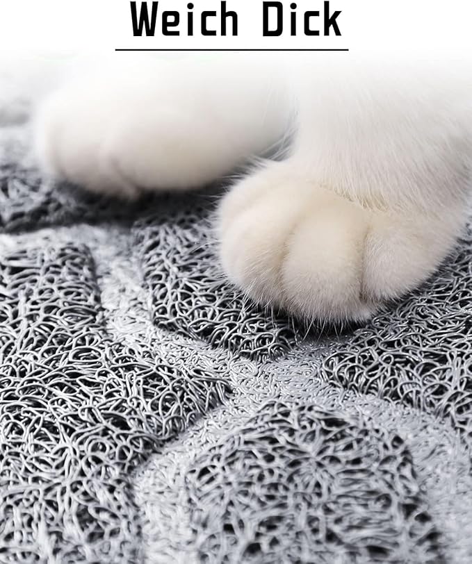 Yimobra Cat Litter Mat, 35.4"x23.6" Litter Box Mat with Litter Lock Mesh, Soft Cat Litter Mat Litter Trapping Mat, Easy to Clean, Non-Slip, Water Resistant, Litter Free Floors, Grey-Mewly Pet