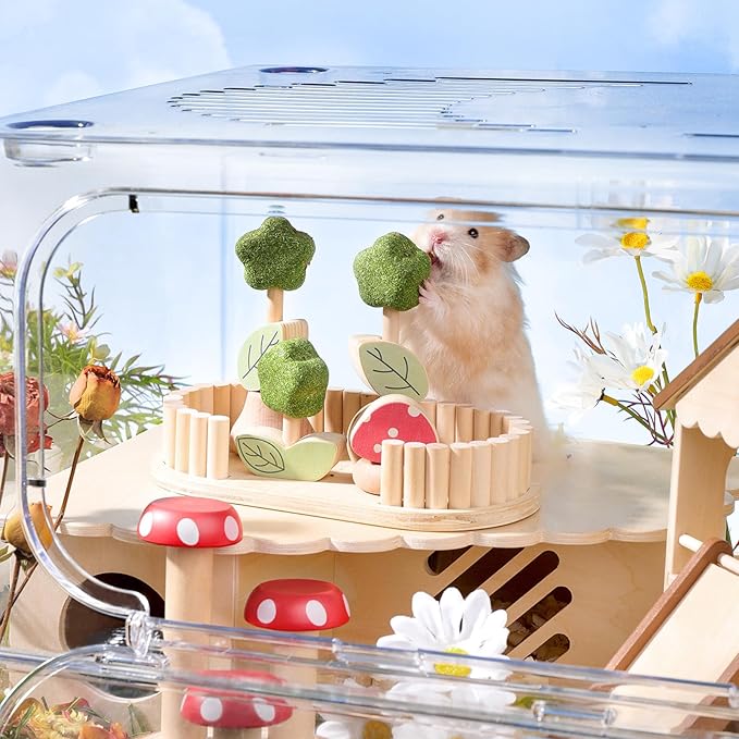 mini&moe Hamster Chew Toys for Teeth - Guinea Pig Chews Enrichment Toys Natural Edible Rabbit Chew Toy for Bunny, Rat, Chinchilla, Gerbils and Others Small Animal-Mewly Pet