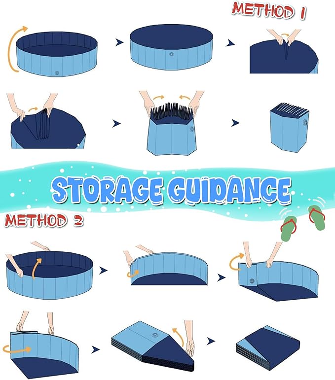 Giant Dog Pool 97"x16", Hyperzoo Foldable Dog Swimming Pool, Hard Plastic PVC Leakproof Doggie Wading Collapsible Pet Bathing Tub for Puppy Small Medium Large Dogs and Kids, Blue-Mewly Pet