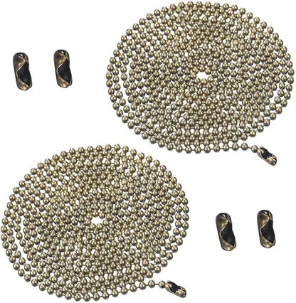 Vinaco Pull Chain Extension, 2 Pack 36 inch Fan Chain Extender with 6 Strong Matching Connectors, Strong Bearing & Rustproof #6 Size Pull Chain for Ceiling Fan Pull Chain