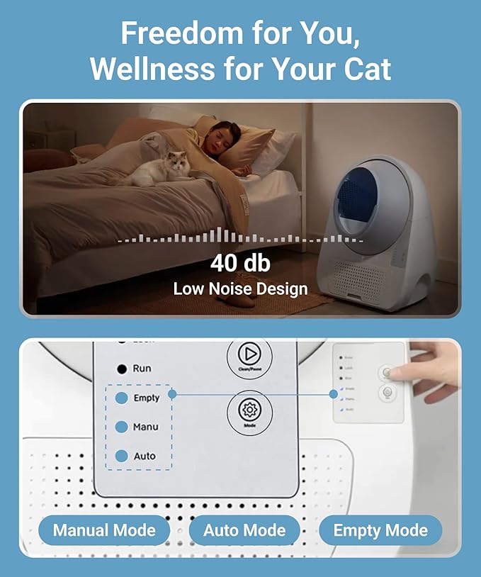 CATLINK 2025 Upgrade Automatic Cat Litter Box Self Cleaning for Multiple Cats with Mat, Double Odor Removal, Cat Litter Box for Cats from 3.5～22 lbs-Mewly Pet