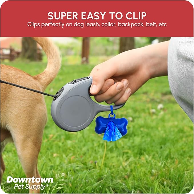 Downtown Pet Supply Dog Waste Bags (1000 CT - Rainbow Bags & 2 Dispensers) Clips to Dog Leashes & Harnesses - Poop Scoop Bags are Leak-Proof & Unscented-Mewly Pet