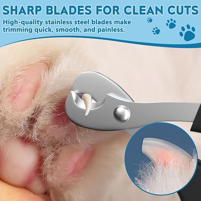 Cat Nail Clippers, Professional Pet Claw Clippers for Indoor Cats, Kittens, Small Dogs, Puppys, Birds, Rabbits, Safe Nail Trimmer and Grooming Tools for Small Animals Home Pets-Mewly Pet