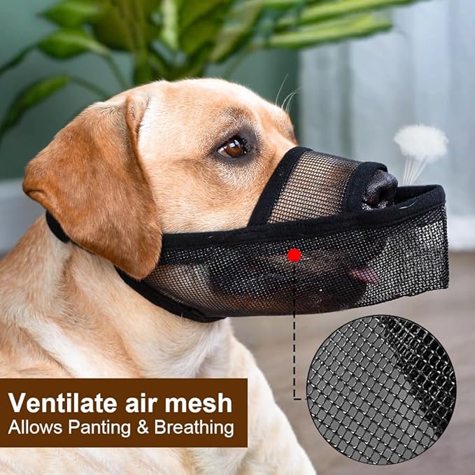Crazy Felix Nylon Dog Muzzle for Small Medium Large Dogs Dachshund Beagle Poodle Labrador, Air Mesh Breathable and Drinkable Pet Mouth Guard for Anti-Biting Chewing Scavenging(XS, Grey)-Mewly Pet