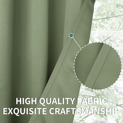 BGment Room Darkening Curtains 72 Inches Long - Grommet Thermal Insulated Drapes Window Treatment Curtains for Bedroom, 2 Panels, 52 x 72 Inch, Grass Green