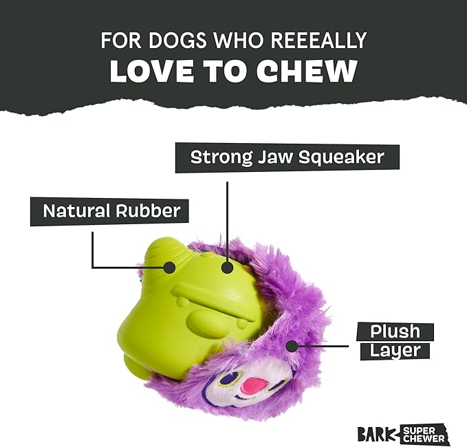 Barkbox Torbert The Troll Dog Toy for Large Dogs, Natural Rubber with Wacky Bounce Perfect for Aggressive Chewers and Long-Lasting Playtime-Mewly Pet