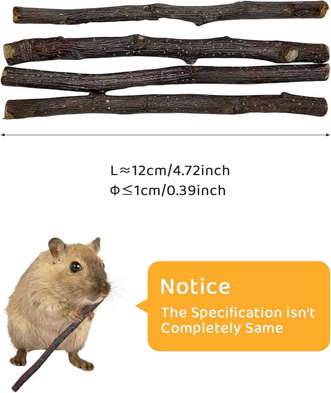 600g Apple Sticks Small Animals Wooden Pet Chew Treats Toys for Guinea Pigs Hamsters Rabbits Chinchillas Squirrels Small Animal Molar Wood Treats Toys-Mewly Pet