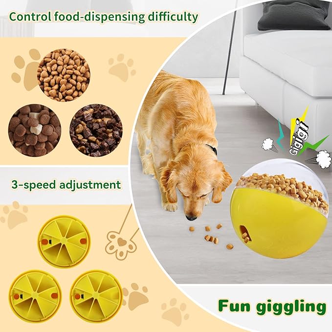 Treat Dispensing Dog Toys, Treat Ball for Large, Medium, Small Dogs, Dog Puzzle and Slow Feeder Dog Treat Ball, Mentally Boredom Stimulating Toys for Dogs, Dog IQ&Enrichment Toys for Smart Dogs-Mewly Pet