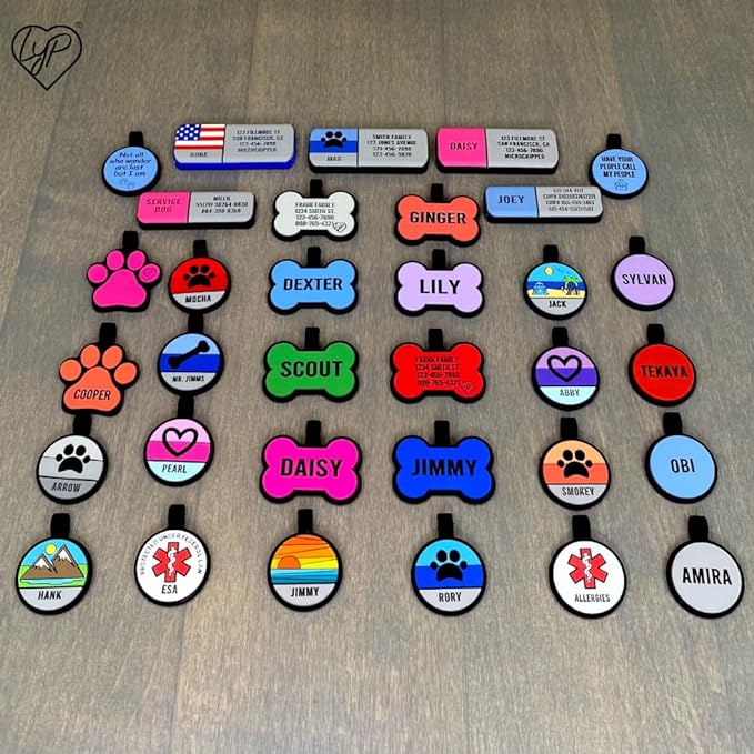 LYP Original Soundless Pet ID Tags | Custom Dog Tags Personalized for Pets | Durable Silicone Deep Engraved Dog Tag | No More Jingling | Skull & Crossbones-Mewly Pet
