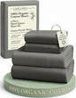 LANE LINEN RV Queen Sheets Set - 100% Organic Cotton Camper Sheet Sets 15" Deep Pocket Fitted (Short Charcoal)