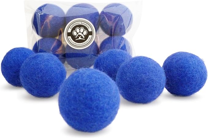 Wool Cat Toys - Felt Cat Toy Balls for Small Pet Fetch and Play - Eco Friendly Quiet Wool Ball Cat Toy for Cats and Kittens - Choose Your Colors (Blue)-Mewly Pet