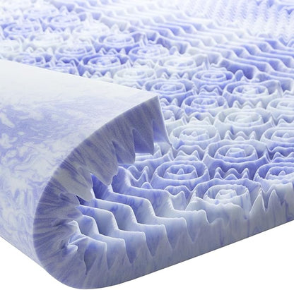 Dreamsmith 4 Inch 7-Zone Full Memory Foam Mattress Topper, Cooling Gel Infused Foam Mattress Pad, Full Size Bed, CertiPUR-US Certified
