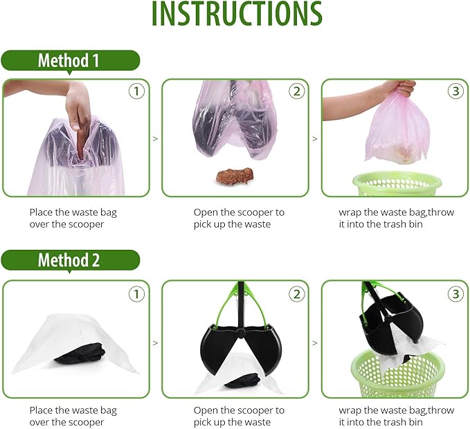 PPOGOO Non-Breakable Pet Pooper Scooper for Dogs and Cats with Long Handle High Strength Material and Durable Spring for Easy Grass and Gravel Pick Up-Mewly Pet