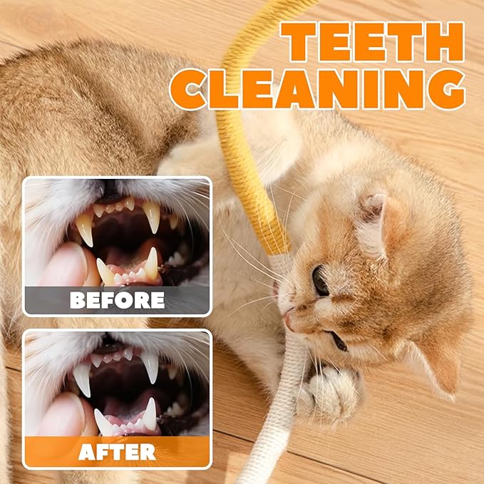 Cat Chew Ropes 3 Pack with Natural Catnip, Interactive Catnip Toys for Indoor Cats, Safe Teeth Cleaning Kitten Rope Toy, Durable Cat Kicker Chew Toy for All Breeds-Mewly Pet