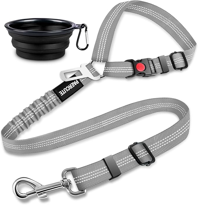 2 Piece Set Retractable Dog Car Seatbelts - Adjustable Pet Seat Belt for Vehicle Headrest Restraint - Heavy Duty & Elastic & Durable Car Harness-Mewly Pet