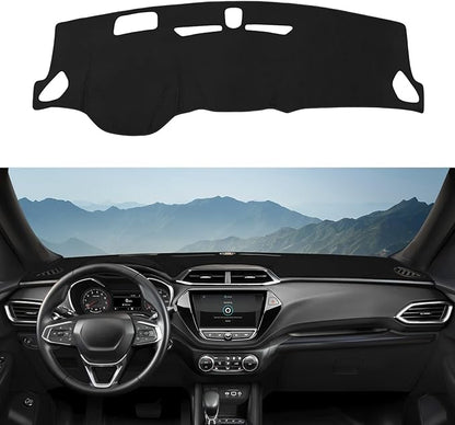 Dashboard Cover Mat Custom Fit for Chevrolet Trailblazer 2021 2022 2023 Accessories with HUD Dash Cover Nonslip Dash Mat Protector Sunshade No Glare Black