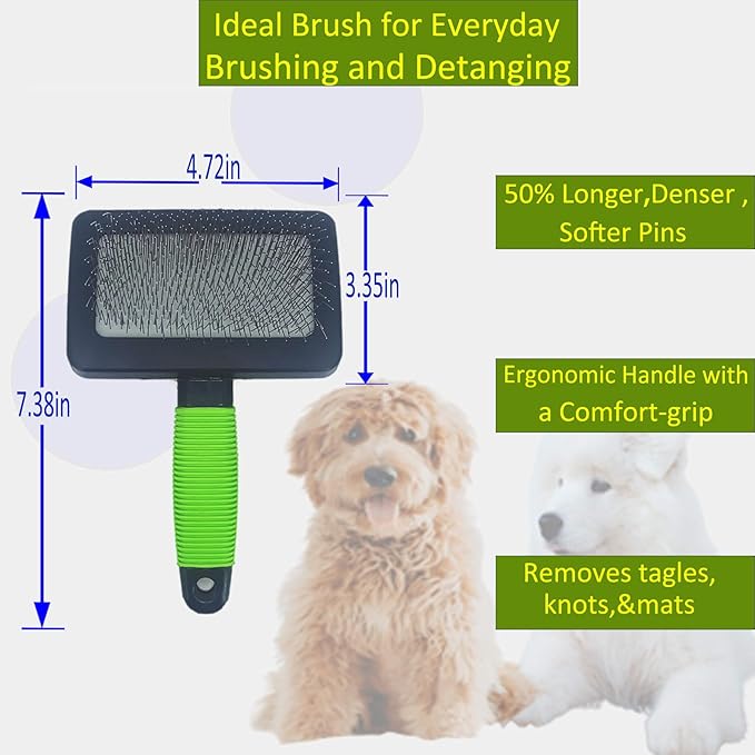 Slicker brush for dogs doodle grooming poodle with long soft pin slicker brush perfect for thick fur dogs fluffy,grooming,shedding.goldendoodle-Mewly Pet