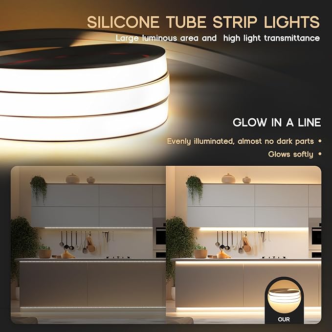 LED Strip Lights Blue,32.8ft 110-120V Neon Rope Lights,Flexible Silicone Outdoor Waterproof Neon Strip Lights for Bedroom,Mirror,Kitchen Cabinet, Living Room,Halloween Decor