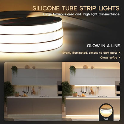 LED Strip Lights Blue,32.8ft 110-120V Neon Rope Lights,Flexible Silicone Outdoor Waterproof Neon Strip Lights for Bedroom,Mirror,Kitchen Cabinet, Living Room,Halloween Decor
