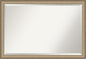 Amanti Art Bronze Bathroom Mirror for Over Sink, 27x39 Elegant Brushed Bronze Narrow Rectangle Vanity Mirror, Large Casual Frame, Hangs Horizonally and Vertically, Bathroom Wall Decor, Beveled Edge