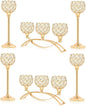 Crystal Tealight Candle Holder Centerpiece Home Decorative Candlestick Holder Elegant Table Centerpiece Home Decor Wedding Party Anniversary (Gold, Set of 6)