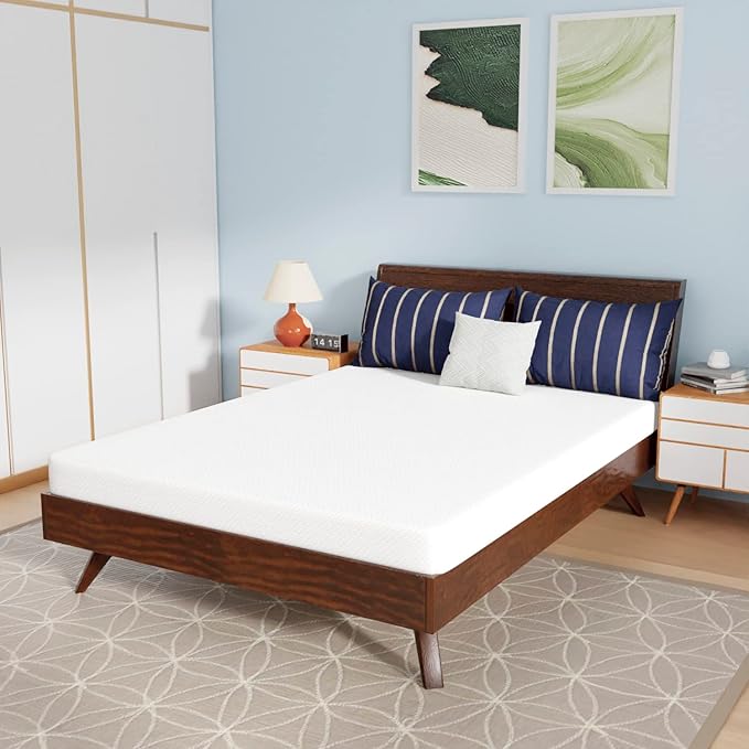 PayLessHere 5 Inch Memory Foam Mattress/Cooling Gel Bamboo Charcoal Infused Mattress/Medium Firm Mattresses/CertiPUR-US Certified/Bed-in-a-Box/Pressure Relieving Full Size,White