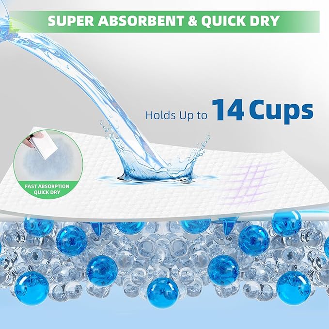 IMMCUTE Cat Litter Pads 16.9" X 11.4", Lemon Scent, 50 Ct, Pee Pads for Cats, Thickened Super Absorbent Pee Pads, Cat Pads for Litter Box System-Mewly Pet