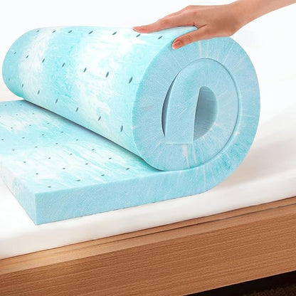 EGO Topper 3 Inch King Memory Foam Mattress Topper, Gel Foam Mattress Topper for Pressure Relief, Ventilated Design Bed Topper in a Box, CertiPUR-US Certified, 76"×80", Medium