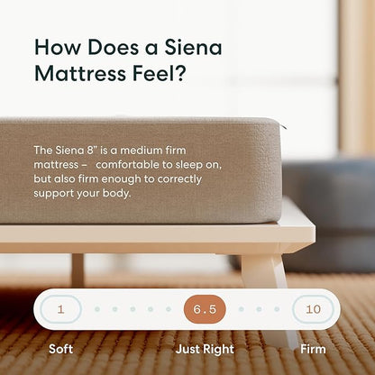 Siena 8” Queen Mattress with Adjustable Base - Head & Foot Incline - Medium Firm Gel Memory Foam - Premium Pressure Relieving Layers - Wireless Remote with Memory - Zero Clearance - Zero Gravity