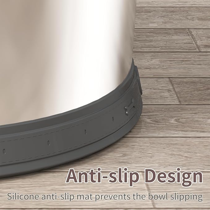 10L Dog Water Bowl No Spill 2.6 Gallon Super Large Capacity Stainless Steel No Splash Dog Bowls 338oz Slow Drinking Feeder with Non-Slip Base Pet Water Dispenser for Dogs-Mewly Pet