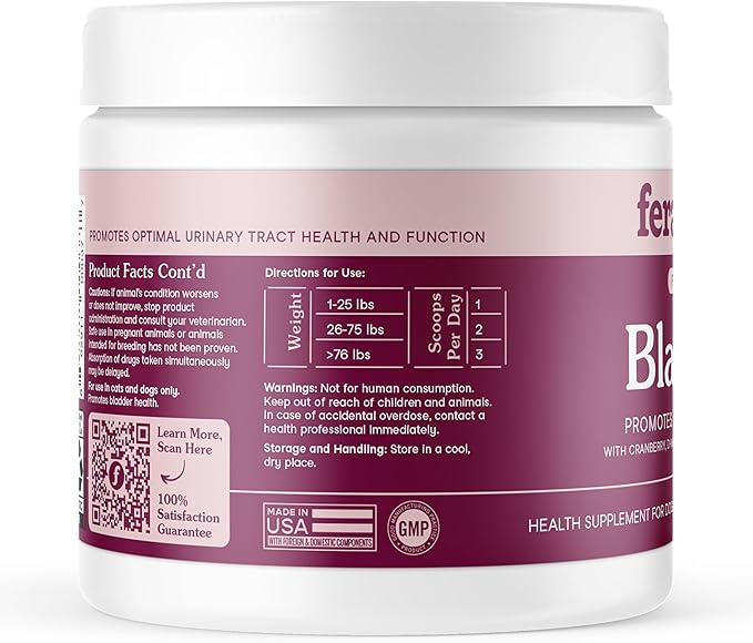 Fera Pets Bladder Support - Cranberry for Dogs & Cats - D-Mannose & Marshmallow Root - Urinary Tract Support - Supports Normal Urine pH - Boosts Immunity - 60 Scoops-Mewly Pet