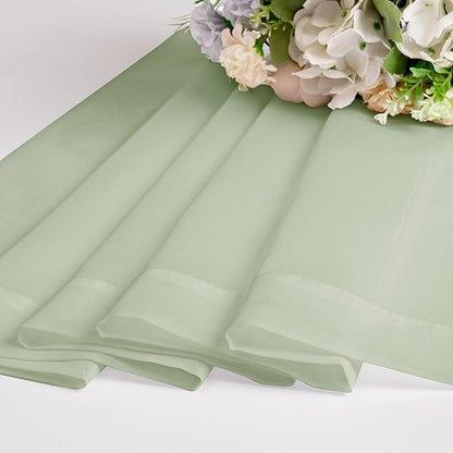 OWENIE Sheer Curtain 96 Inch Long 2 Panels Set, Light Filtering Clear Rod Pocket Soft Sheer Curtain 95 for Bedroom/Living Room, 2Pcs, Each 42" W x 96" L, Light Grey