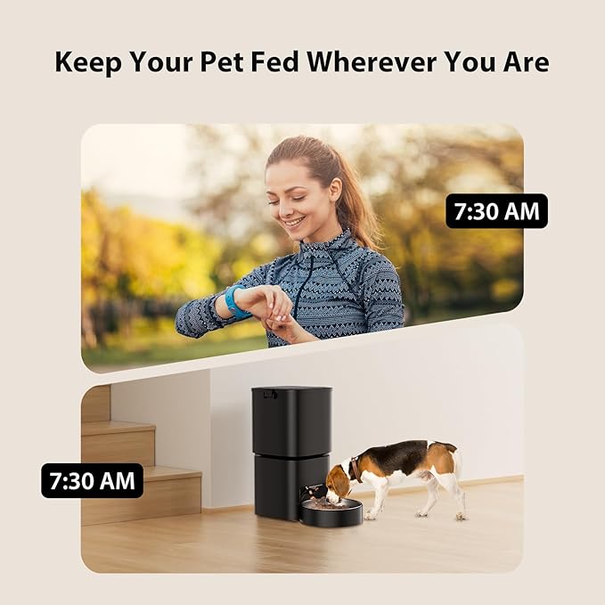 Automatic Cat Feeder, 5L/21 Cup Timed Automatic Pet Feeder, Dual Power Auto Dog Feeders, Pet Dry Food Dispenser for Cats & Small Dogs, 1-10 Meal Programmable 1-15 Portion Control Cat Feeder(Not WiFi)-Mewly Pet