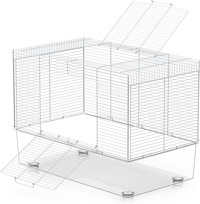 BUCATSTATE Hamster Cage 3-Level with Accessories, Includes Free Exercise Wheel, Water Bottle, Food Bowl & Hamster Hideout, Large Hamster Cage for Dwarf Hamster, Mice, Degus (24.4" L*13.7 "W*16.9" H)-Mewly Pet