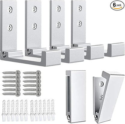 OHIYO 6Pcs Foldable Hooks for Hanging Coat & Bags & Hat & Key Wall Mounted Heavy Duty Aluminum Alloy Folding Coat Hooks with 12pcs Screws for Headphones Holder or Wall Hanger Hook(Matte Silver)