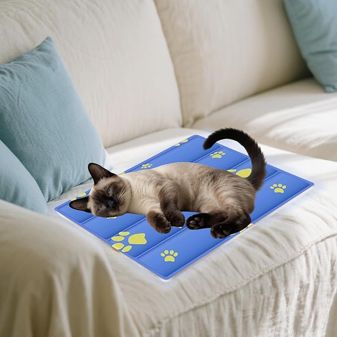 Dog Cooling Mat, Cooling Mat for Dogs & Cat, Provides Instant Relief for Small, Medium, Large Dogs, Washable, Non-Slip Design, Perfect for Hot Summer Days to Keep Pets Comfortable(S 20''*16'')-Mewly Pet