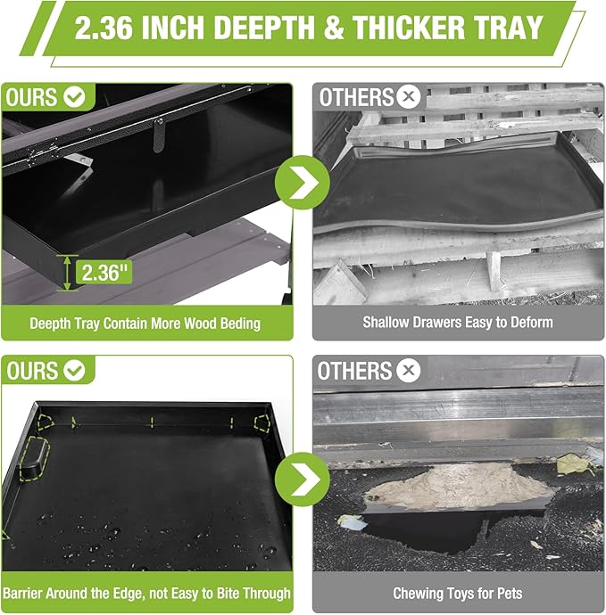 GUTINNEEN Guinea Pig Cage Hamster House with Anti-Chewing Metal Frame Rat Cage with Wheels and Storage-Mewly Pet