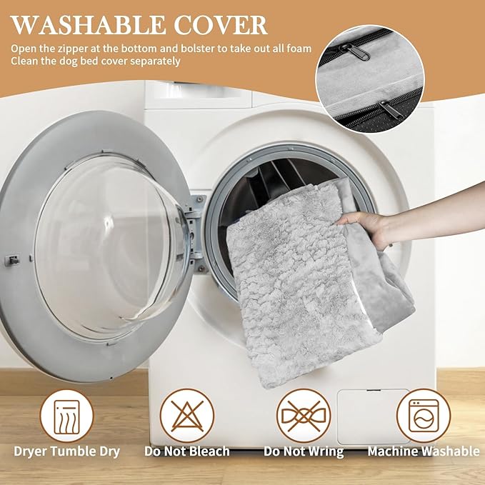 Comfort Expression Small Dog Beds Waterproof Cat Beds Orthopedic Foam Sofa Beds for Small Dogs Comfy Pet Bed with Washable Removable Cover & Non-Slip Bottom(XX-Small,Grey White)-Mewly Pet