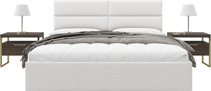 Vänt Upholstered Wall Panels - King/Cal King Size Wall Mounted Headboards - Boucle Ivory - Twin/King - Set of 4 Panels (Each Individual Panel 39"x11.5")